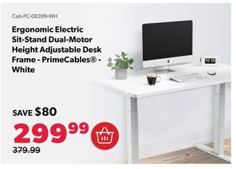 Shopper+ Ergonomic electric sit-stand dual-motor height adjustable desk frame - primecables - white offer