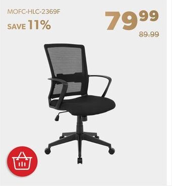 Shopper+ Ergonomic adjustable mesh office chair with waterfall front seat edge, black - moustache offer