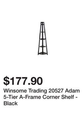 Newegg Winsome trading 20527 adam 5-tier a-frame corner shelf - black offer