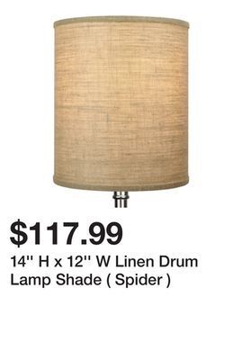 Wayfair 14'' h x 12'' w linen drum lamp shade ( spider ) offer