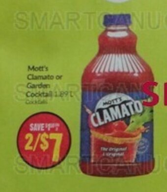 FreshCo Mott's Clamato or Garden Cocktail 1.89 L offer