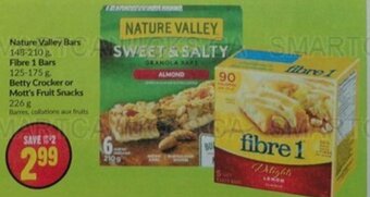 FreshCo Nature Valley Bars, Fibre 1 Bars, Betty Crocker or Mott's Fruit Snacks offer