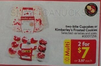 Walmart Two-bite Cupcakes or Kimberley's Frosted Cookies offer