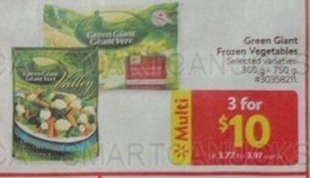 Walmart Green Giant Frozen Vegetables offer