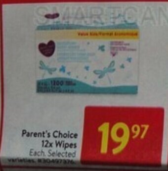 Walmart Parent's Choice 12x Wipes offer