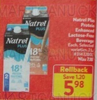 Walmart Natrel Plus Protein Enhanced Lactose-Free Beverage offer