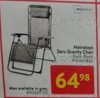 Walmart Mainstays Zero Gravity Chair offer