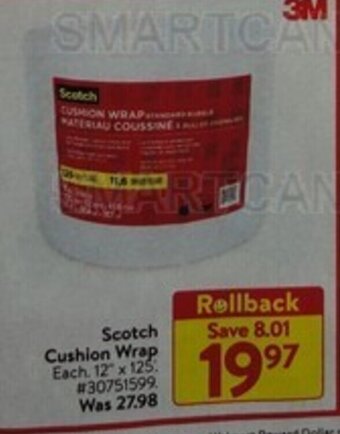 Walmart Scotch Cushion Wrap offer