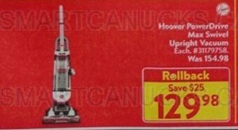 Walmart Hoover PowerDrive Max Swivel Upright Vacuum offer
