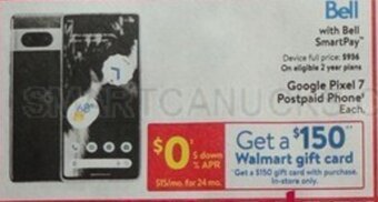 Walmart Google Pixel 7 Postpaid Phone offer