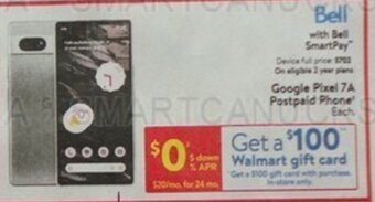 Walmart Google Pixel 7A Postpaid Phone offer