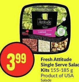 FreshCo Fresh Attitude Single Serve Salad Kits 155-185 g offer