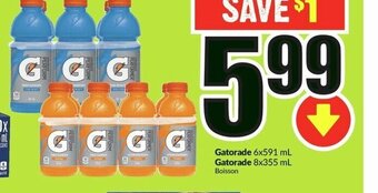 FreshCo Gatorade 6x591 mL Gatorade 8x355 mL offer