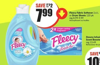 FreshCo Fleecy Fabric Softener 2.6 L or Dryer Sheets 120 pk offer