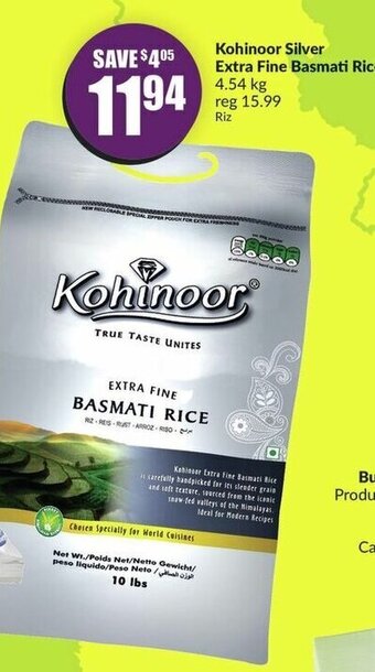 FreshCo Kohinoor Silver Extra Fine Basmati Rice 4.54 kg offer