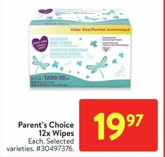 Walmart Parent's Choice 12x Wipes offer