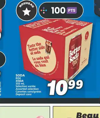 IGA SODA RISE SODA 355 mL Sélection variée Assorted selection Canettes consignées Deposit cans offer