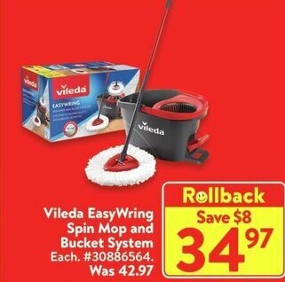 Walmart Vileda EasyWring Spin Mop and Bucket System offer