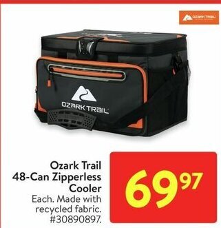Walmart Ozark Trail 48-Can Zipperless Cooler Each. Made with recycled fabric. offer