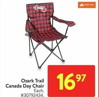 Walmart Ozark Trail Canada Day Chair offer