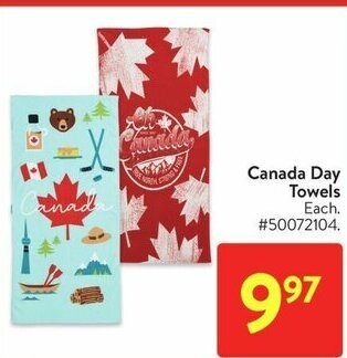 Walmart Canada Day Towels offer