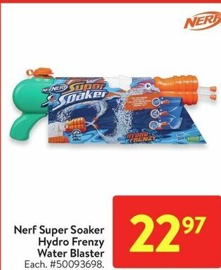Walmart Nerf Super Soaker Hydro Frenzy Water Blaster offer