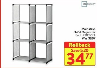 Walmart Mainstays 3-2-1 Organizer offer