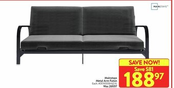 Walmart Mainstays Metal Arm Futon offer
