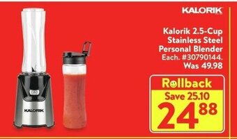 Walmart Kalorik 2.5-Cup Stainless Steel Personal Blender offer