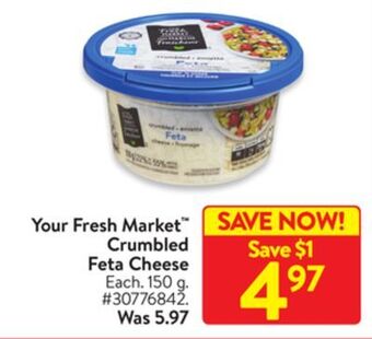 Walmart Your fresh market™ crumbled feta cheese offer