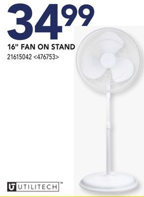 Lowe's Utilitech 16 fan on stand offer