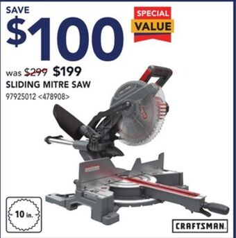 Lowe's Craftsman sliding mitre saw offer