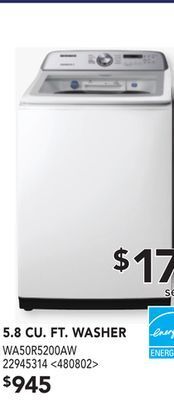 Lowe's Samsung 5.8 cu.ft. washer offer
