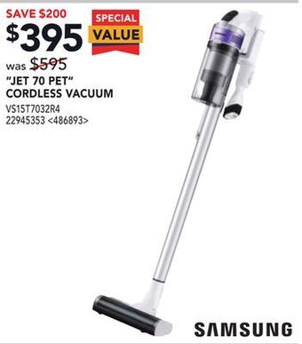 Lowe's Samsung jet 70 pet cordless vacuum offer
