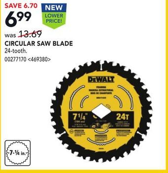 Lowe's Dewalt circular saw blade offer