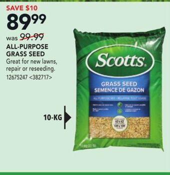 Lowe's Scotts all-purpose grass seed offer