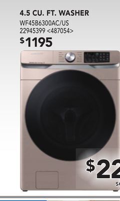 Lowe's Samsung 4.5 cu. ft. washer offer