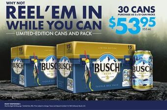 The Beer Store Busch beer 30 cans offer