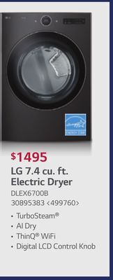Lowe's Lg 7.4 cu.ft. electric dryer offer