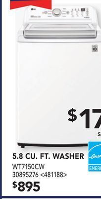 Lowe's Lg 5.8 cu. ft. washer offer