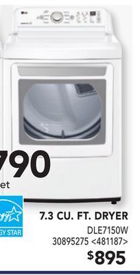 Lowe's Lg 7.3 cu. ft. dryer offer