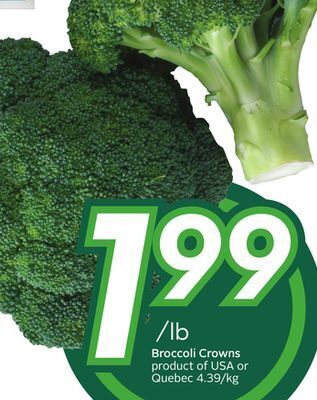 Sobeys Broccoli crowns offer