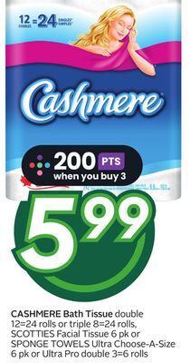 Sobeys Cashmere bath tissue offer