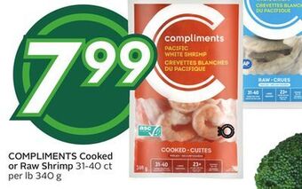 Sobeys Compliments cooked or raw shrimp offer