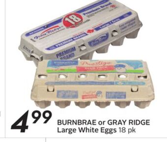 Sobeys Burnbrae or gray ridge large white eggs offer
