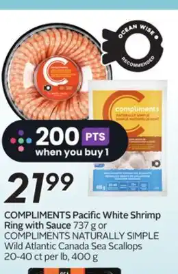 Sobeys Compliments pacific white shrimp ring with sauce offer