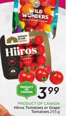 Sobeys Hiiros tomatoes or grape tomatoes offer