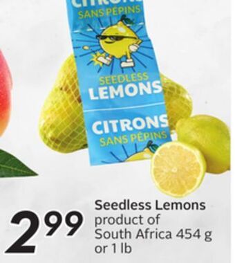 Sobeys Seedless lemons offer