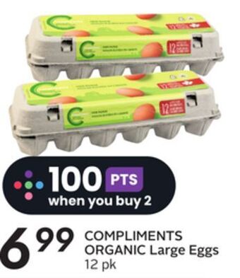 Sobeys Compliments organic large eggs offer