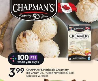 Sobeys Chapman's markdale creamery ice cream offer